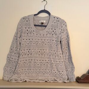 Sonoma Women's Light Gray Knit Sweater